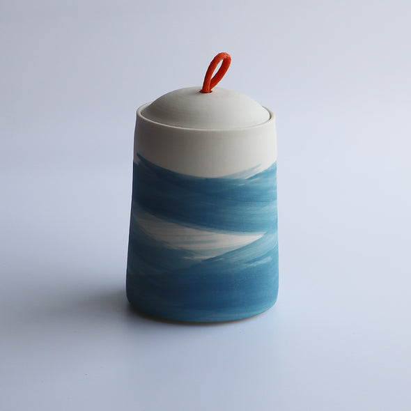 Medium Jar (Grey Blue Wave) II, Eleanor Crane