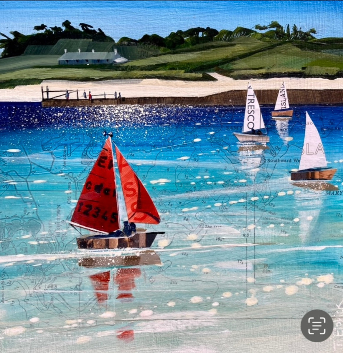 Red Sails Tresco Tracey Elphick Limited Edition Print Tamarisk Scilly