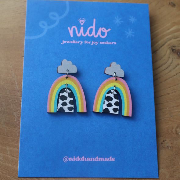 Handmade wooden earrings, Nido