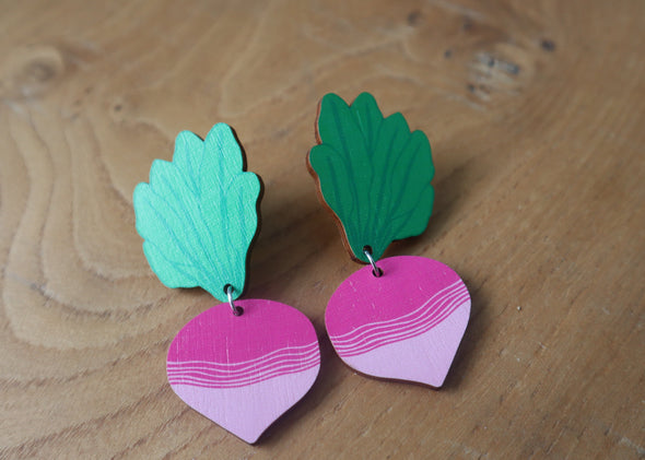 Handmade wooden earrings, Nido