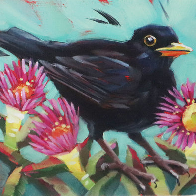 Blackbird and Hottentot Fig, Tracey Elphick