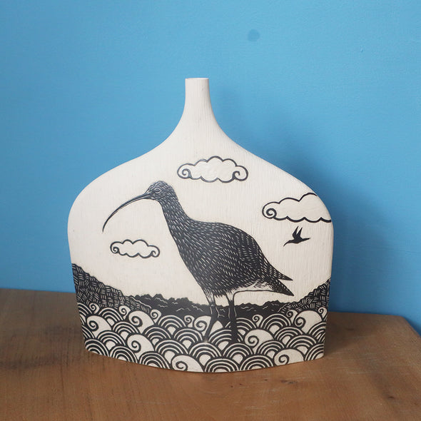 Curlew Sgraffito Pot