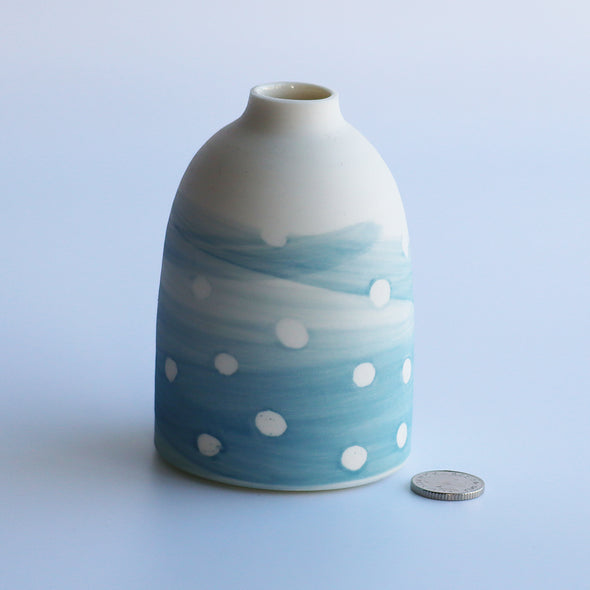 Small Bud Vase (Grey Blue Dot), Eleanor Crane