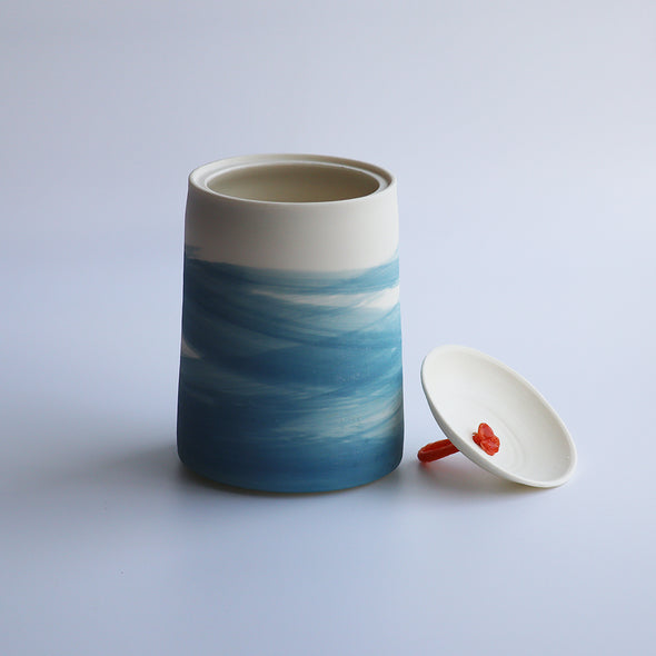 Medium Jar (Grey Blue Wave) II, Eleanor Crane