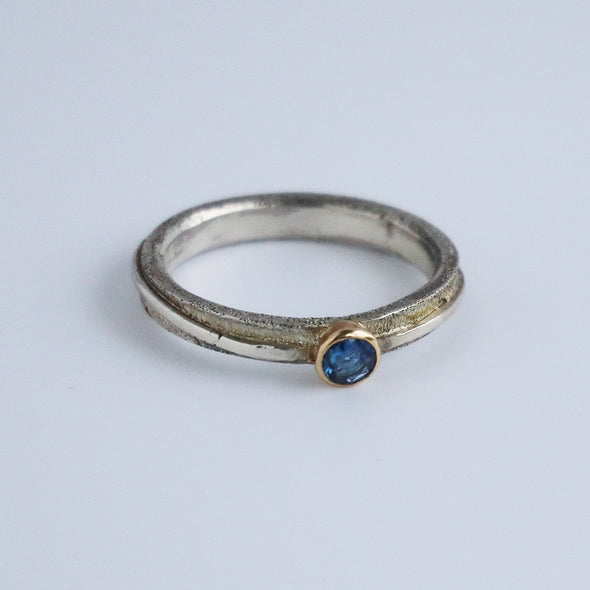 Sapphire, Gold and Silver Ring, Leah Lewington