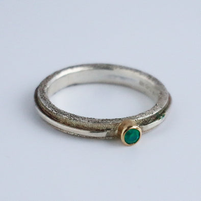 Green Quartz, Gold and Silver Ring, Leah Lewington