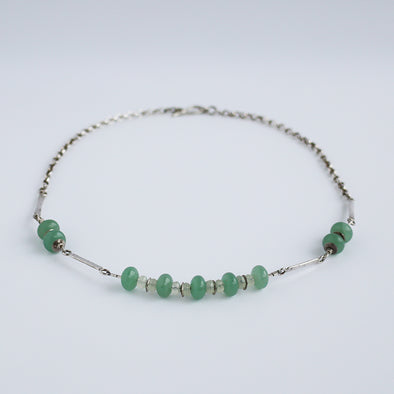 Green Agate and Silver Necklace, Leah Lewington
