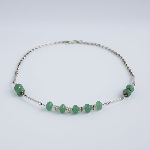 Green Agate and Silver Necklace, Leah Lewington