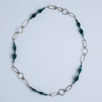 Apatite and Silver Necklace, Leah Lewington