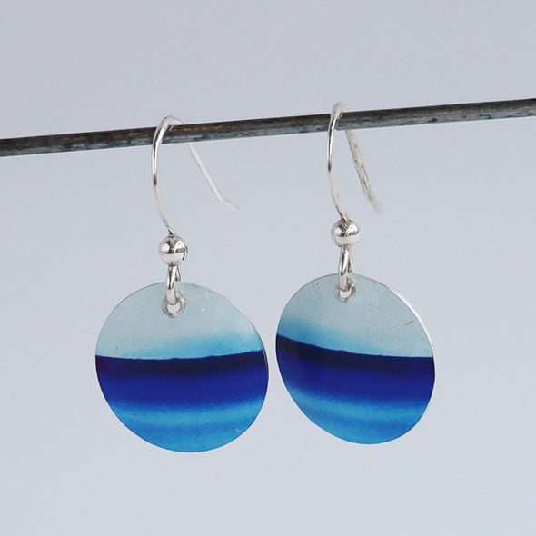 Blue Horizon Anodised Aluminium Earrings, Sally Ransom