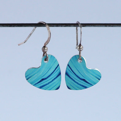 Turquoise Sea Domed Heart Earrings, Sally Ransom