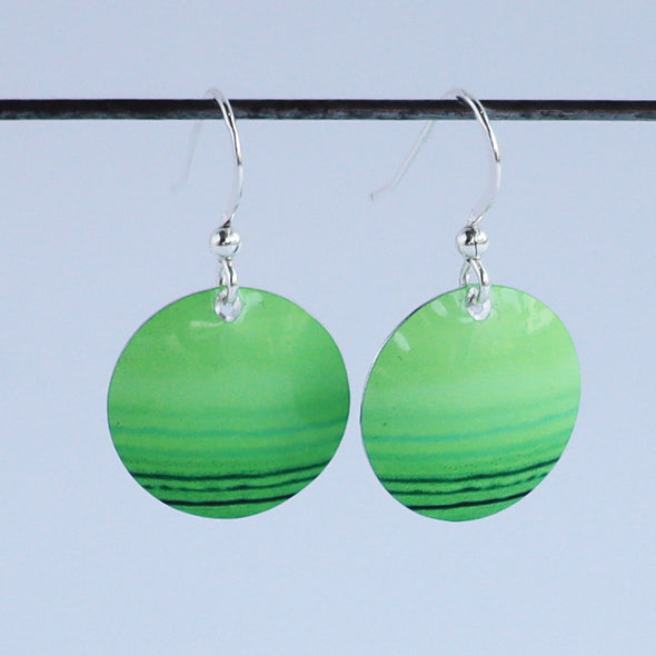 Bright Green Anodised Aluminium Earrings, Sally Ransom