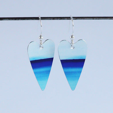 Blue Horizon Heart Earrings, Sally Ransom
