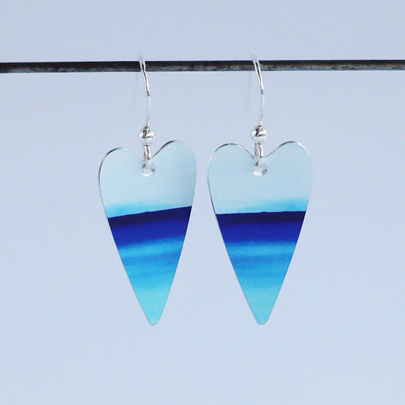 Blue Horizon Heart Earrings, Sally Ransom