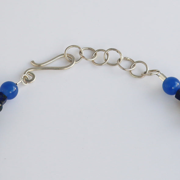 Enamelled Silver Necklace with Semi-Precious Beads VIII