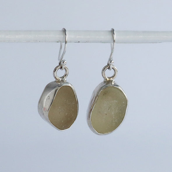 Clear Sea Glass Earrings, Ennor