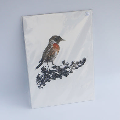 Stonechat, Giclée Print, Sam Rees