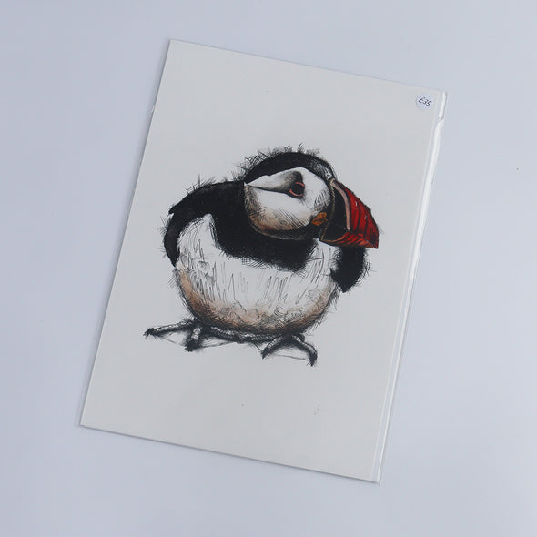 Sitting Puffin, Giclée Print, Sam Rees