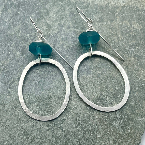 Large Rockpool Earrings (Cerulean Blue), Jen Williams