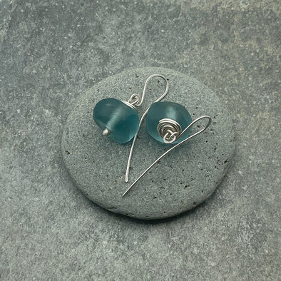Silver Drop Earrings (Pale Blue), Jen Williams