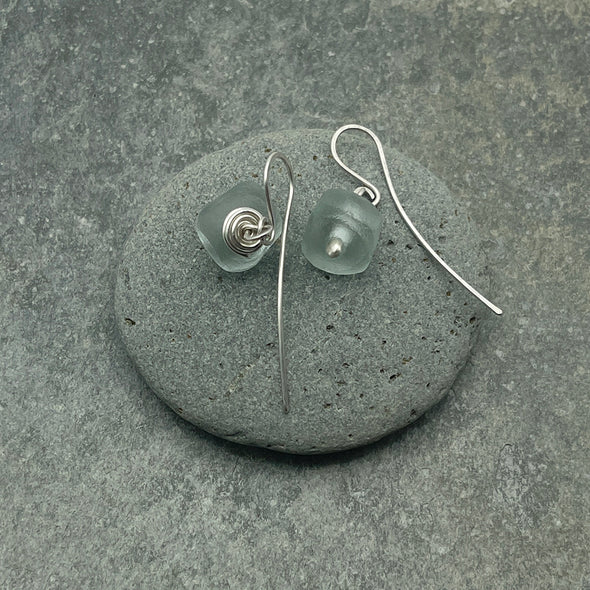 Silver Drop Earrings (Sea Foam), Jen Williams