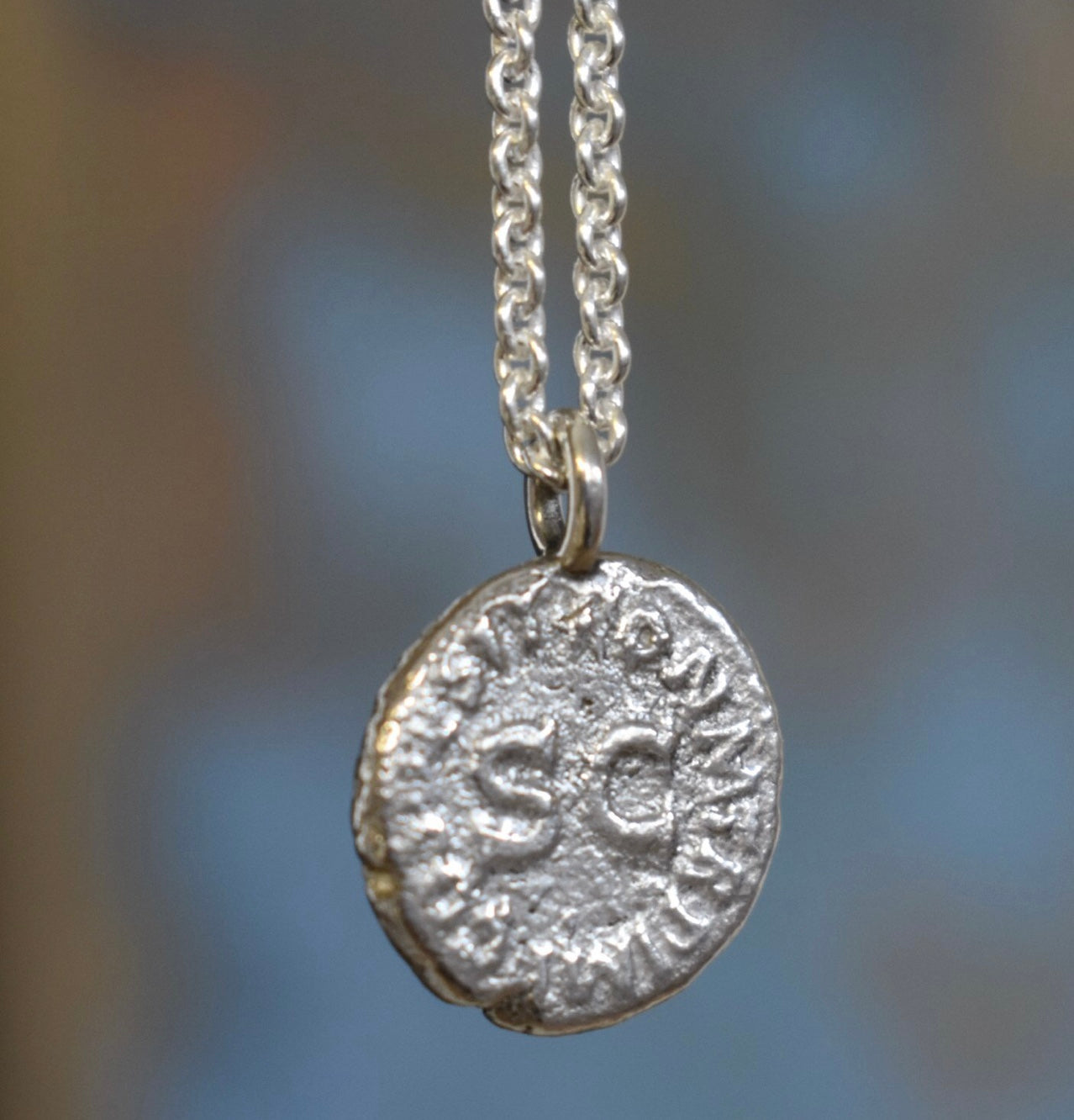 Island Silver SC Coin Necklace By Sophie Hooper
