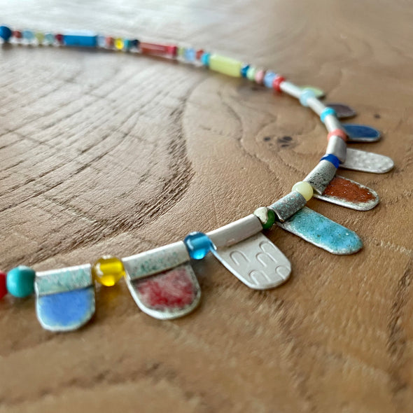 Enamelled Silver Necklace (Multicoloured), Nancy Pickard