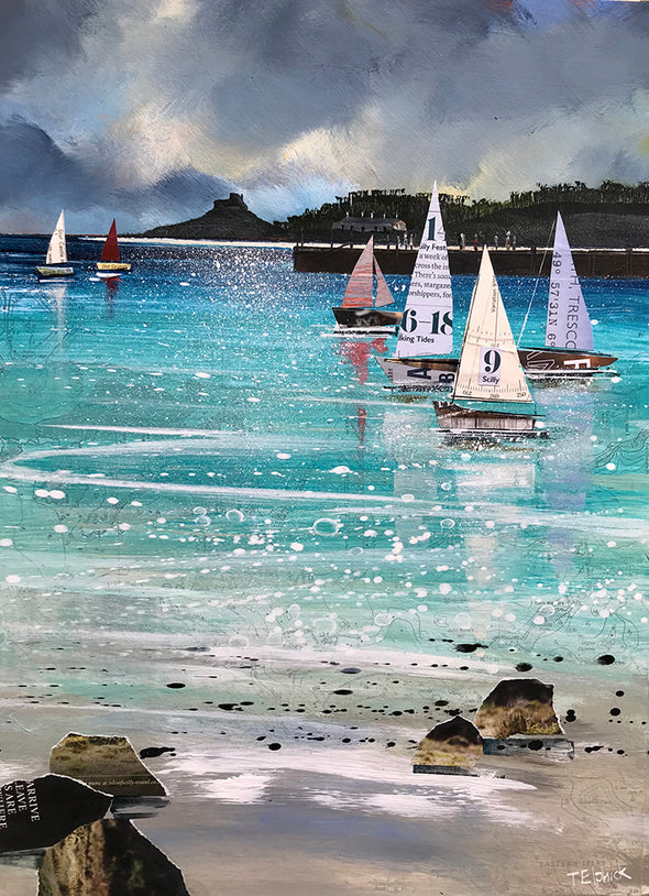 Old Grimsby Sail Boats, Tracey Elphick, Limited Edition Print