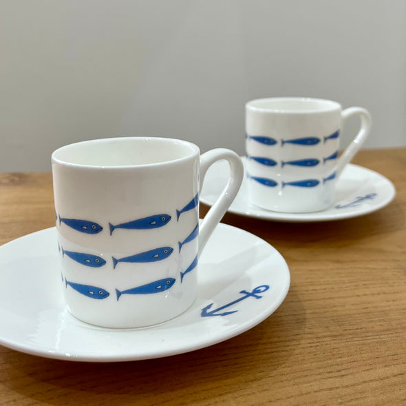Fish & Anchor Small Cup & Saucer, Vickie Heaney